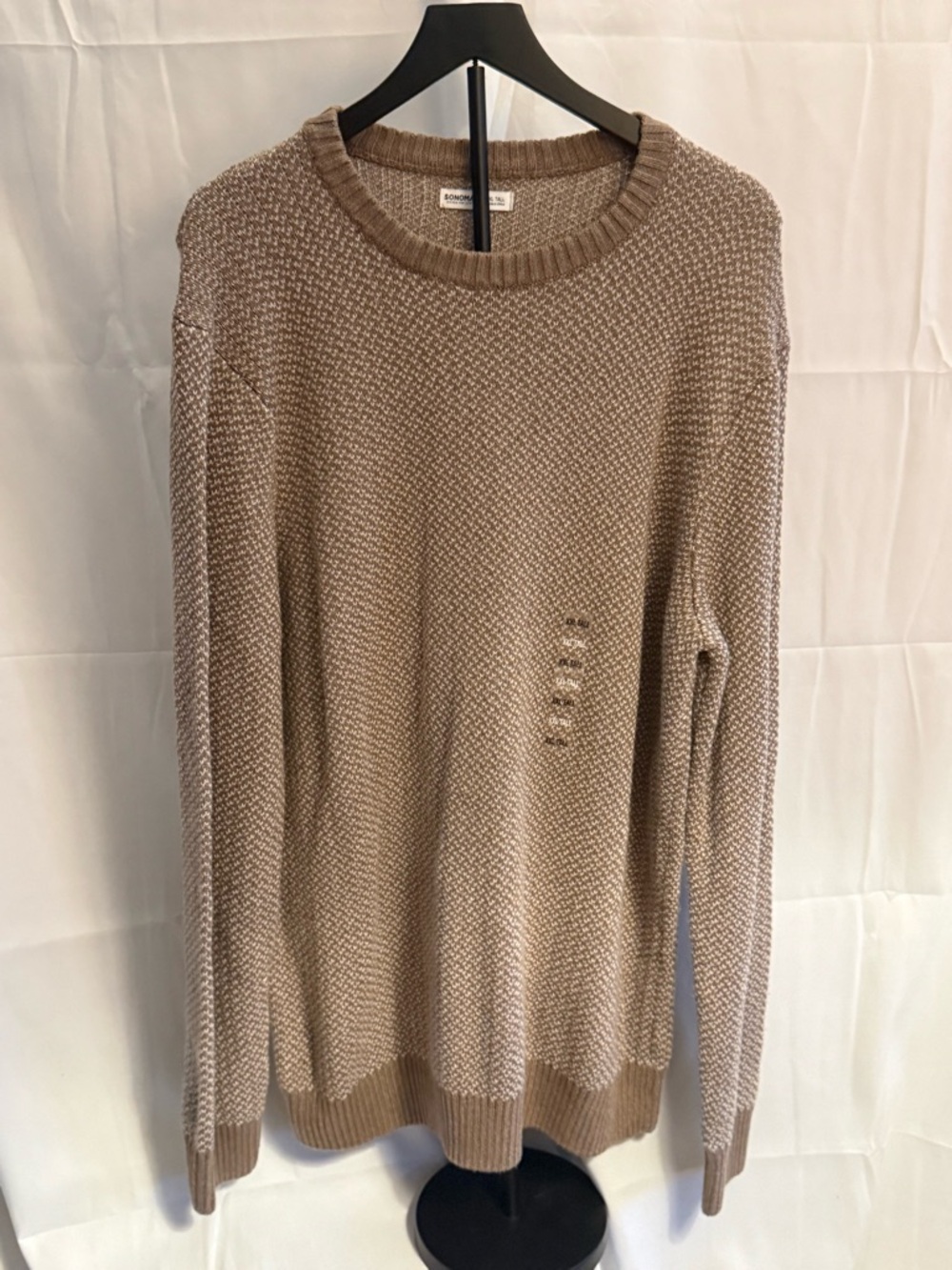 Sonoma Beige/Tan Textured Crewneck Sweater